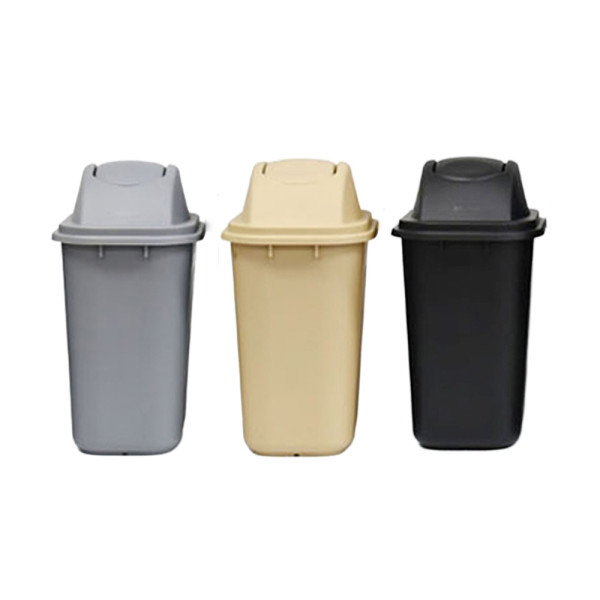 업소용 PP 스윙뚜껑 휴지통 쓰레기통 20L 블랙