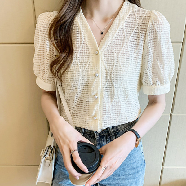 KAA 8511 여자셔링반팔블라우스