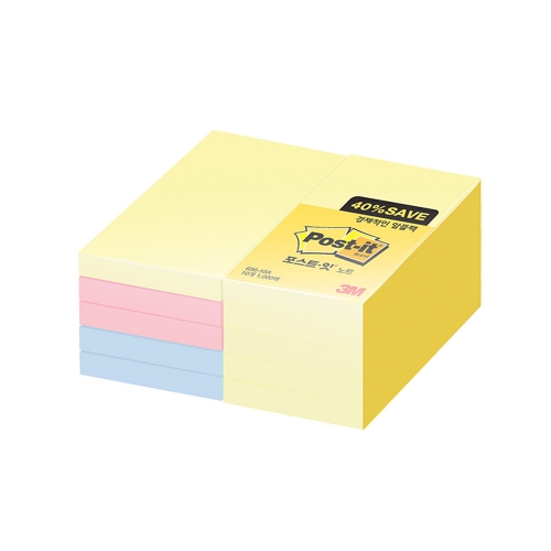 3M 알뜰팩 포스트잇 656 10A 점착식 메모지