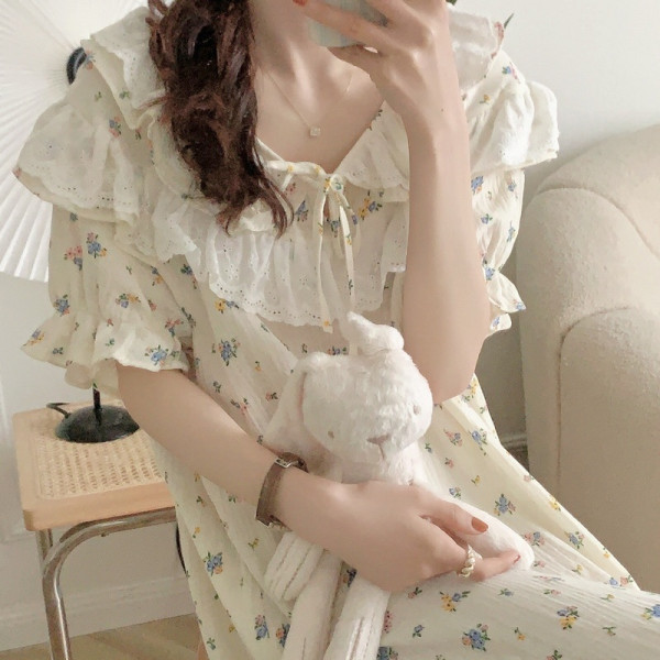 베니유니 멜로플라워 원피스 홈드레스 잠옷 빅사이즈 홈웨어 임산부 마실 등원룩 원마일웨어