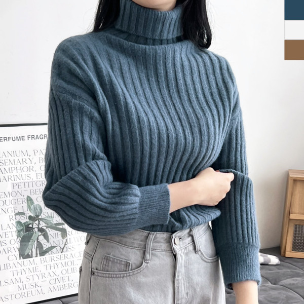 KPP 2038 여자터틀넥목폴라울니트스웨터