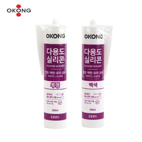오공 다용도 실리콘 실란트 300ml 투명 백색 택1