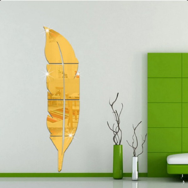 깃털3D거울 18x73cm 스티커 거실 홈 장식 데칼 아크릴