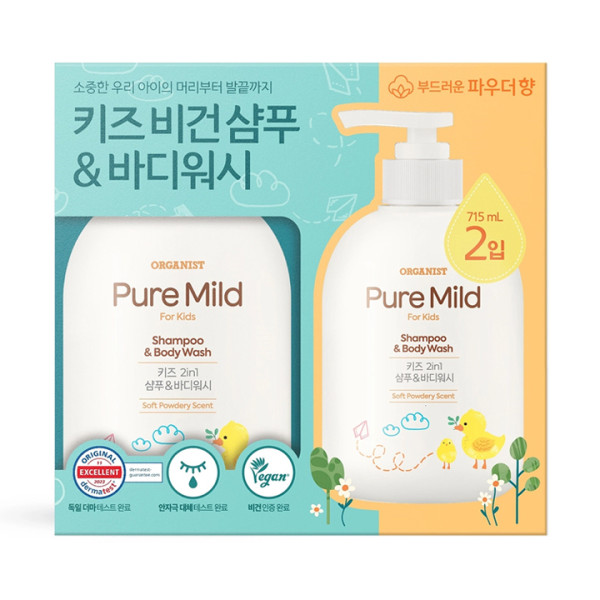 오가니스트 키즈 샴푸 앤 바디워시 715ml x 2개