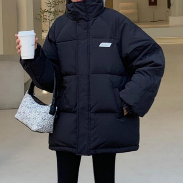 여성 캐주얼 웰론 미디패딩 점퍼 블랙