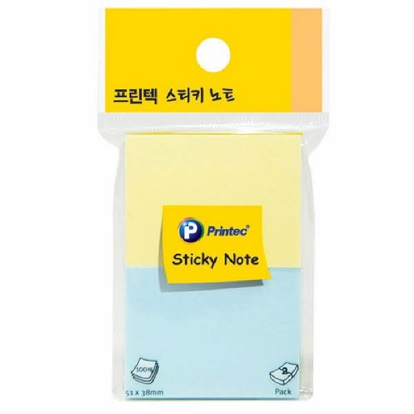 5138YB 스티키노트 파스텔2색(노랑 파랑) 51X38 100매