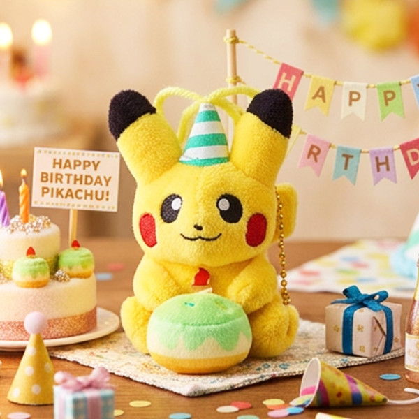 포켓몬스터 생일케이크 가방고리 8cm-피카츄