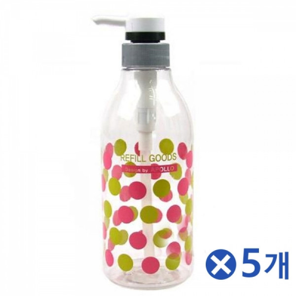 화장품 공병 리필 펌프용기 500ml-색상랜덤x5개