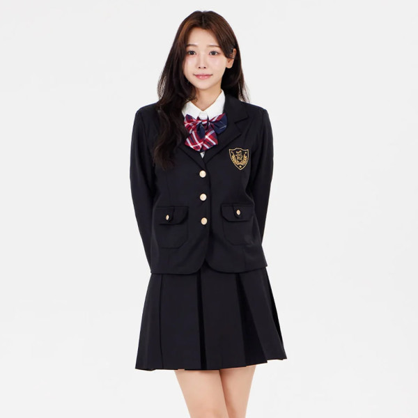 3버튼 블랙 귀족학교 세라복 프레피룩 긴팔 교복세트