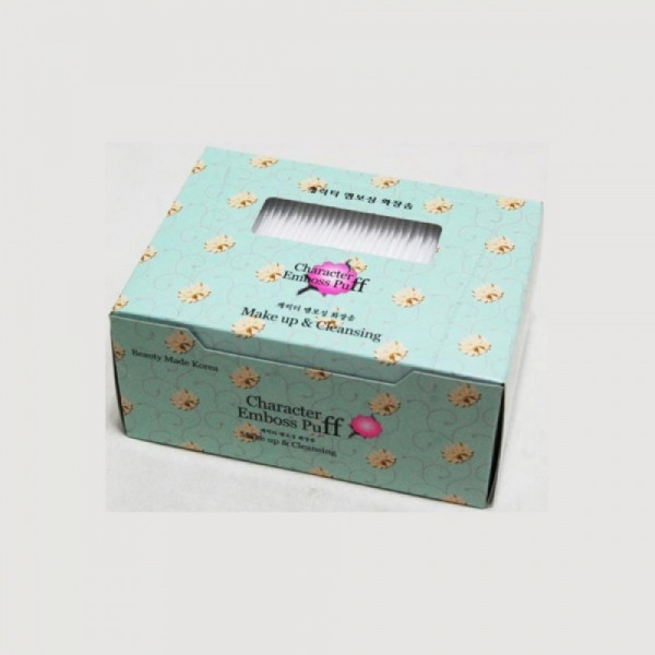 순면 엠보싱 화장솜(5x6cm) 100매-색상랜덤발송