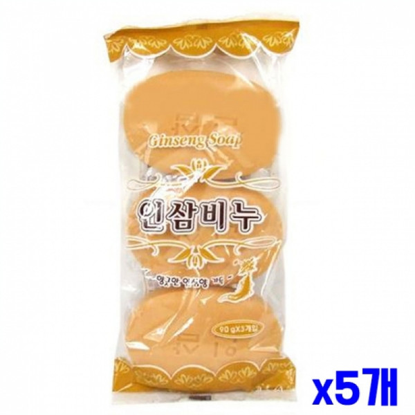 인삼향 가득 인삼세안비누 3P세트 x5개