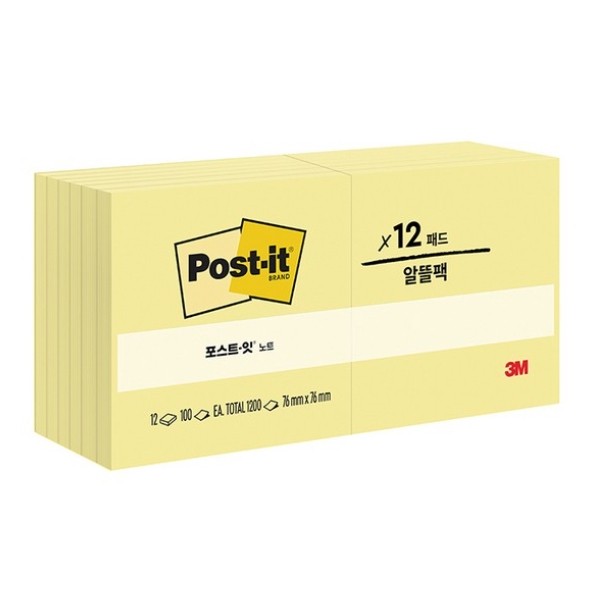 포스트잇 노트 654-12 노랑