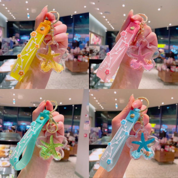 [별별창고] 아크릴 커플 스트랩 키링 가방 자동차 열쇠고리 키홀더 핸드폰 차키 귀여운
