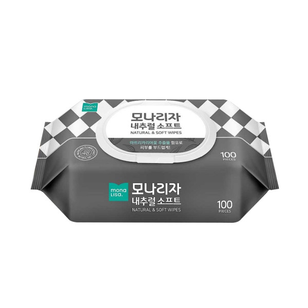 모나리자 내추럴 소프트캡 물티슈 100매 캡형