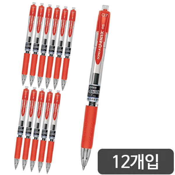 동아)유노크펜(0.7mm/적)-다스(12개입)