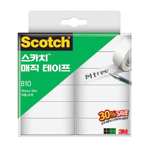 3M)스카치 매직테이프 리필(810R-12/18x32M/세이빙팩)