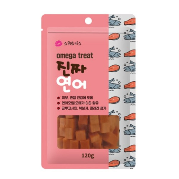 스위트키스 애견간식 진짜 연어 120g 강아지 간식 반려견간식