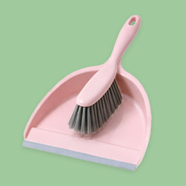 책상 청소 빗자루 쓰레받이 쓰레받기 세트 핑크