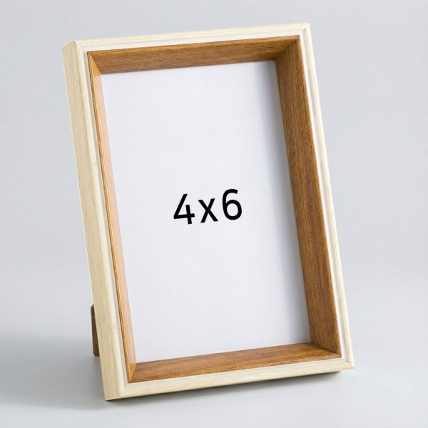 4x6 탁상용 사진 액자 아이보리 브라운