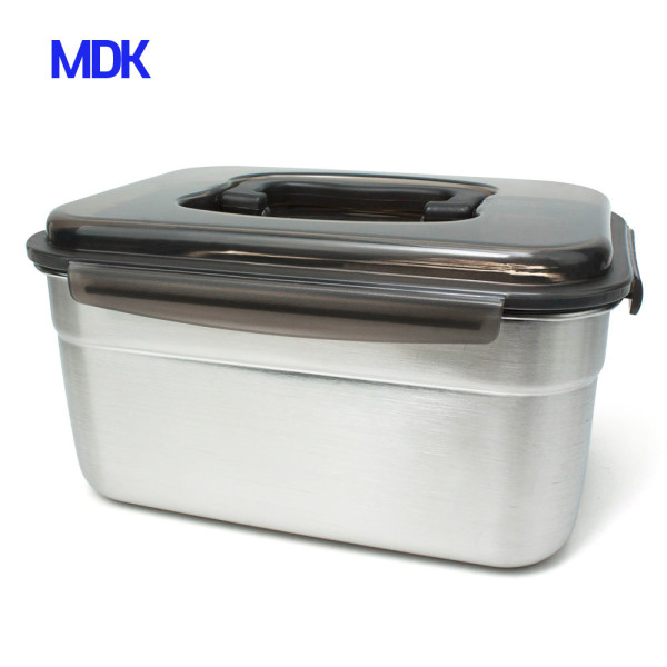 손잡이 스텐반찬통직사각 밀폐용기 스텐반찬통 3600ml