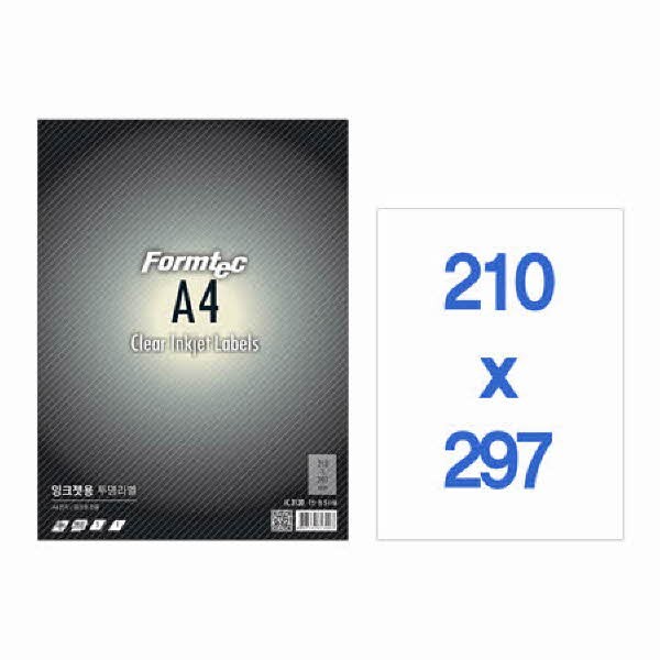 라벨지 잉크젯용 투명 A4 전면 5매 IC-3130 폼텍