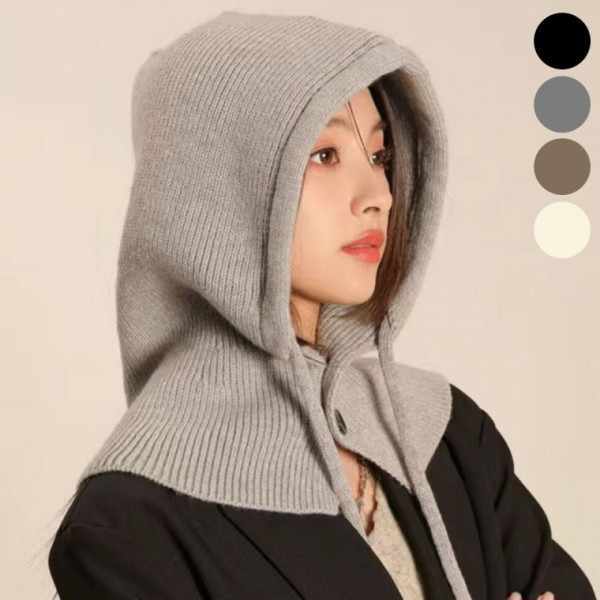 TLGO니트 후드 넥워머 남여공용 겨울모자 방한 목도리 프리미엄 머플러 (47cm )