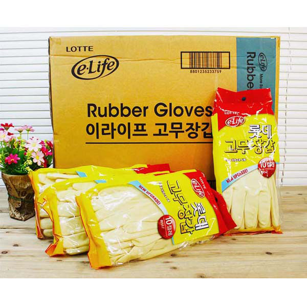 (BOX)롯데고무장갑 미니 (대)아이보리(NEW)10켤레_50개입