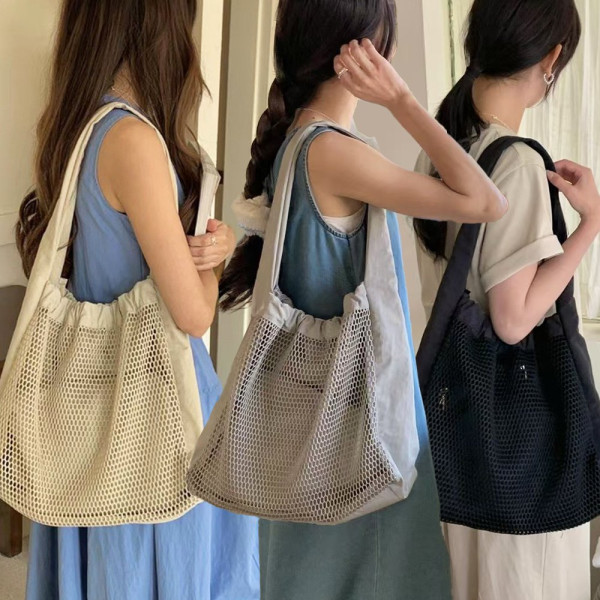 여성 나일론 가방 데일리 그물 메쉬 숄더 백