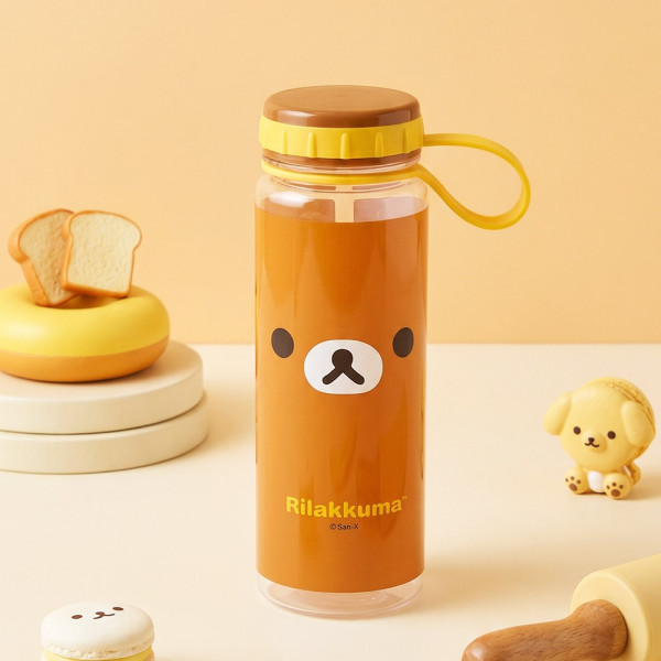 리락쿠마 핸들 물통 500ml(얼굴)-브라운