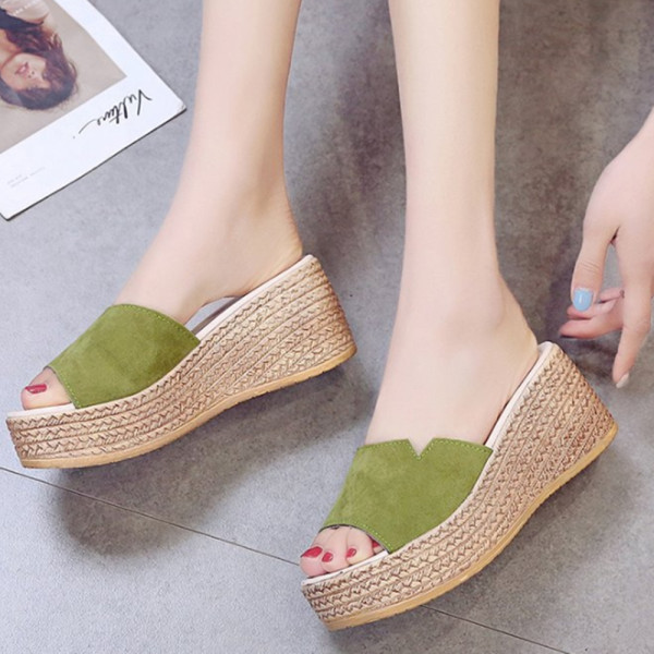 여성용 키높이 통굽 왕굽 샌들 슬리퍼 통굽 7cm