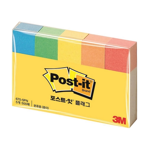 3M 포스트잇 페이지마커 670 5PN 책갈피 50 15mm 100매 5패드