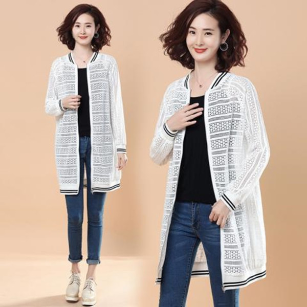 F8185 썸머 레이스 롱 집업 점퍼 바람막이 여름 휴가