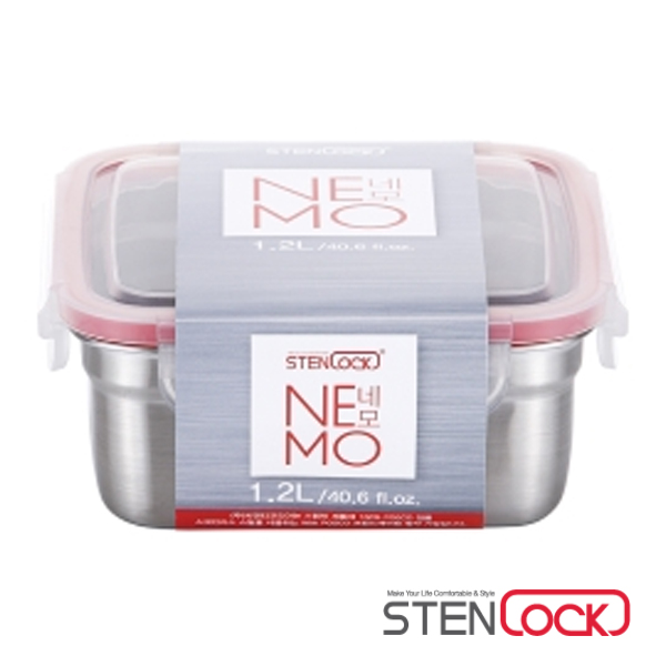 스텐락 네모 정사각밀폐용기 10호 1200ml