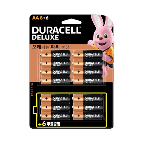 듀라셀 디럭스 알카라인 건전지 AA 8 6 14개입