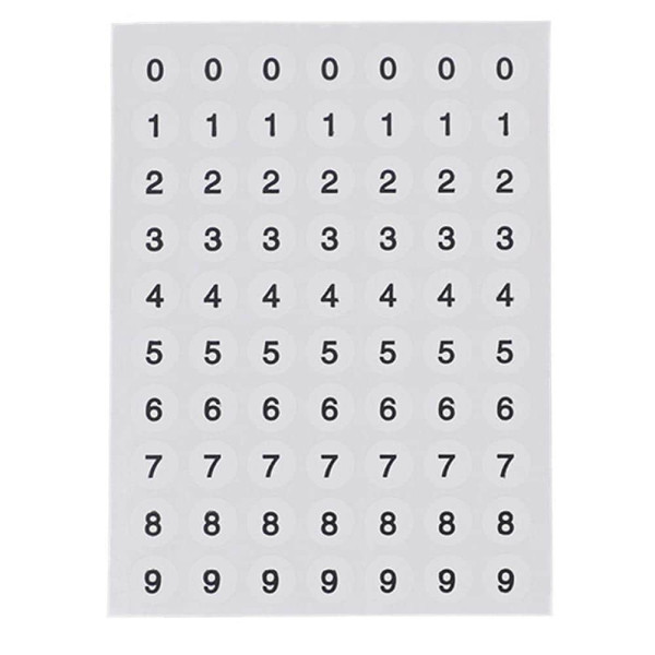 0-9 원형 숫자 번호 스티커 1장 35P