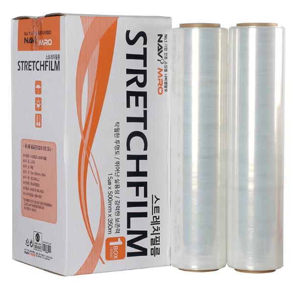 스트레치필름 18μm x 500mm x 350m 4EA BOX NAVI