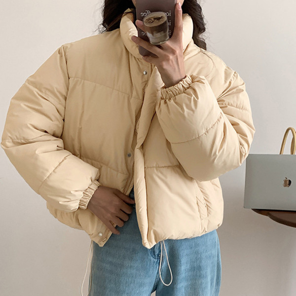 경량 크롭 숏 패딩 여성 겨울 짧은 점퍼 레몬