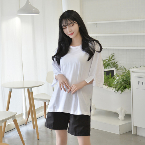 교복몰 무지 가오리 티셔츠 (2colors) 유니폼 반티 티