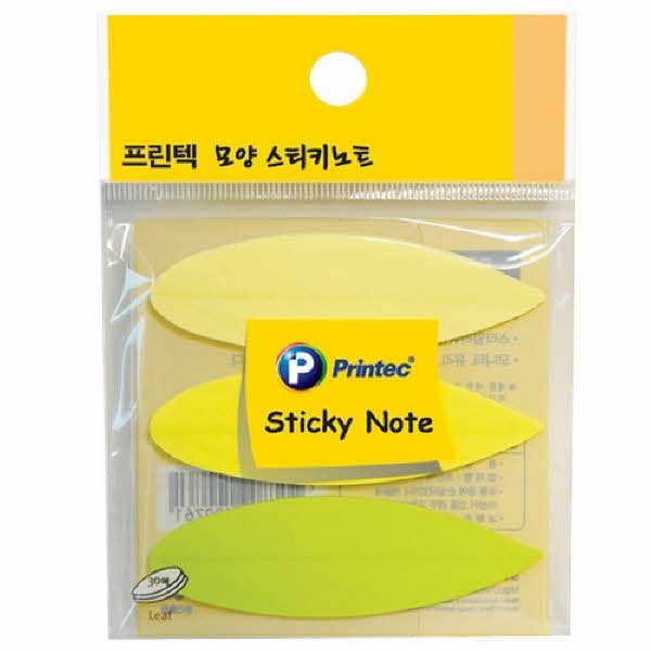프린텍 DI020 스티키노트 모양스티키 잎 X 3EA 50매