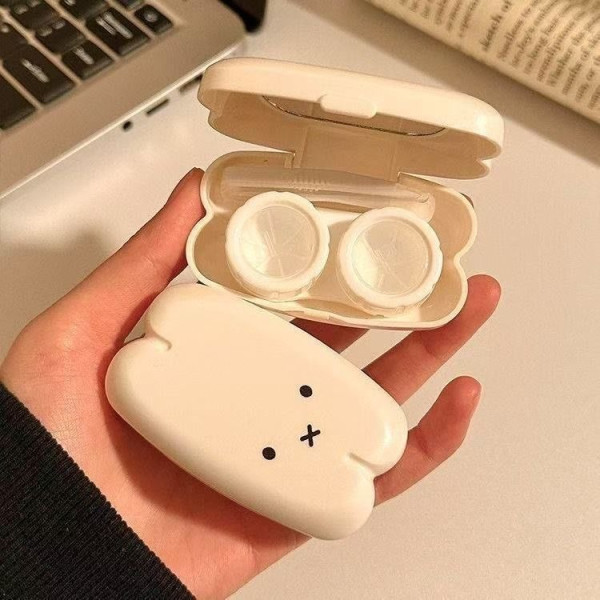 토끼 렌즈 케이스 렌즈통 하드 소프트 콘택트 휴대용 여행용 렌즈 케이스 통 수납 보관