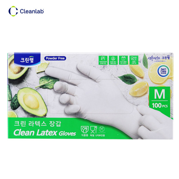크린랩 크린 라텍스 장갑 100개입 M