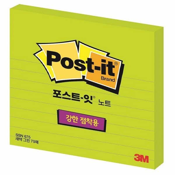 3M 슈퍼스티키 675라인새싹그린(102x102mm)