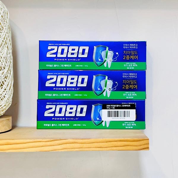 2080파워쉴드플러스그린페퍼민트치약140 3개입