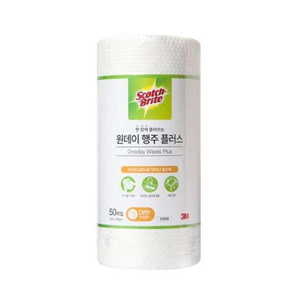 3M 원데이 행주 플러스 50매 x 1Roll 행주