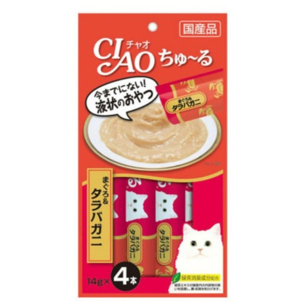 이나바 고양이간식 챠오 츄르 참치 게맛살 14g x 4p SC 108