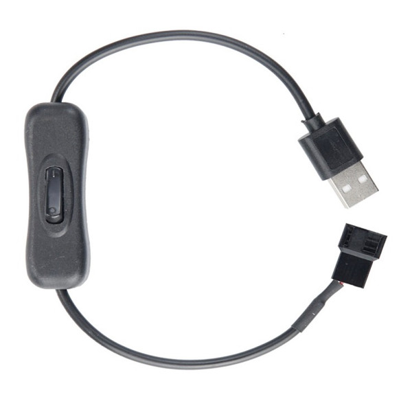 USB 전원 2핀 쿨러 케이블 30cm 전원스위치