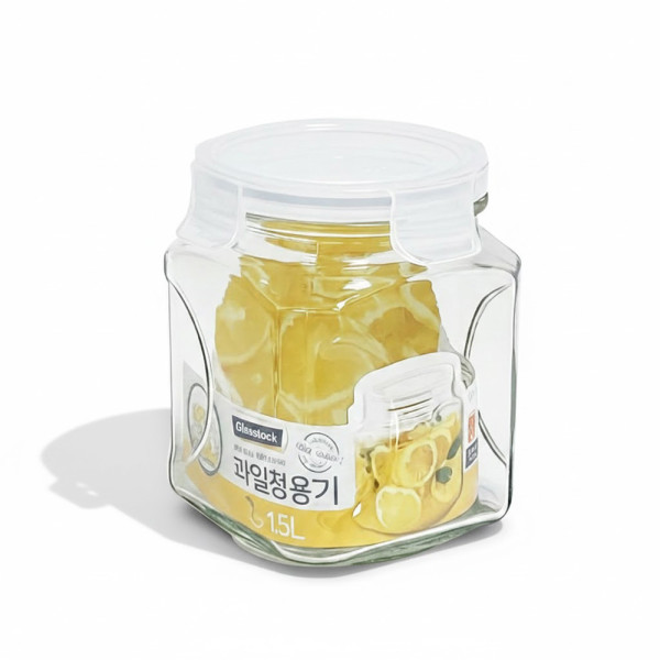 글라스락 사각 캐니스터 1.5L 과일청 용기