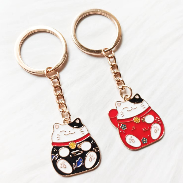 마네키네코 뚱냥이 고양이 키링 가방고리 침 핸드폰줄 가방 백 꾸미기 장식 행운