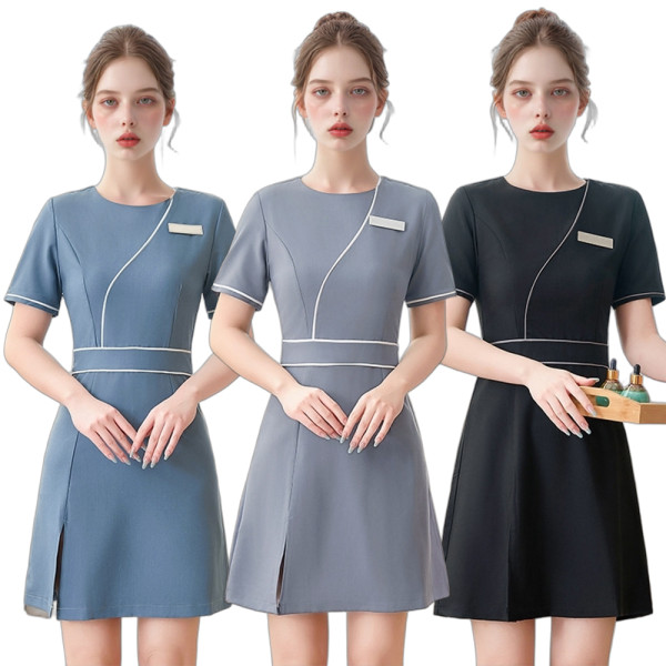 라인 디테일 라운드넥 클래식 원피스(3color) 교복