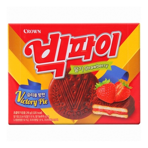 크라운 빅파이 딸기 12개입 216g